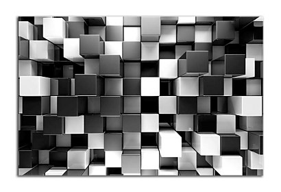 Čiernobiela 3d fototapeta Bloky 24805